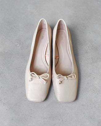 Ballerine con tacco basso Zara rosa cipria