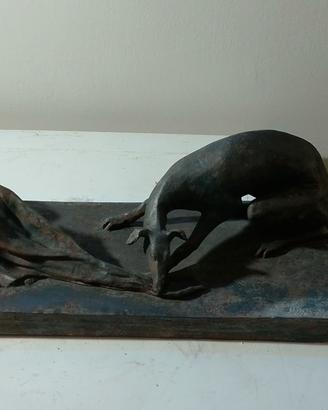  scultura firmata  terracotta 