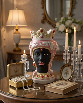 Testa di Moro Siciliana Donna Nera Ceramica
