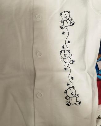tutina corta in cotone neonato nuiva