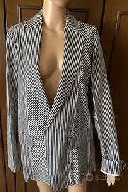 Max Mara - Giacca Blazer donna blu bianca - NUOVA