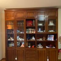 Parete attrezzata legno con vetrina