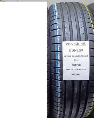2 GOMME 205 60 16 DUNLOP RIF3843