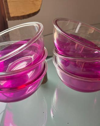 Guzzini – Set 6 ciotole rosa trasparenti Ø13 cm