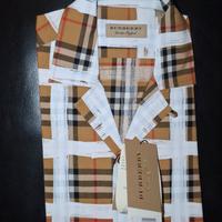 camicie a maniche corte Burberry con check quadri 