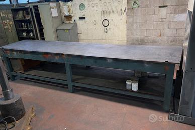 Banco da officina 4x1 m - piano in acciaio