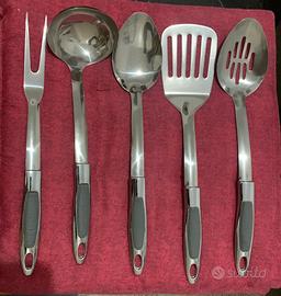 Set 5 Utensili da Cucina in Acciaio