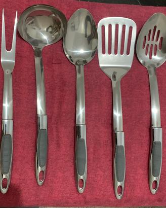 Set 5 Utensili da Cucina in Acciaio