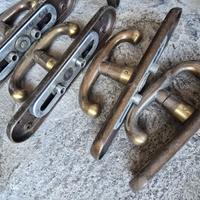 11 maniglie di ottone per finestre anni 70