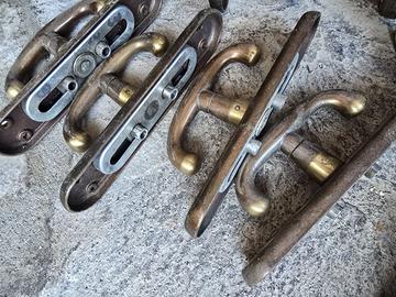 11 maniglie di ottone per finestre anni 70