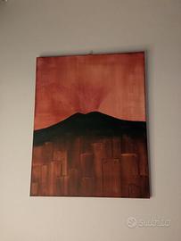 quadro Vesuvio che erutta