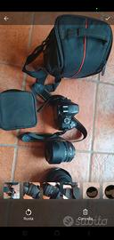 Nikon d3200 ,con 2 obiettivi, cavalletto , filtri