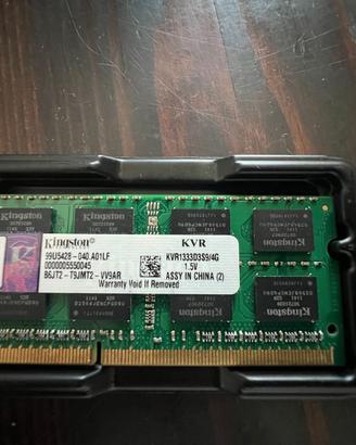 N° SODIMM Kingston da 4GB KVR1333D3S9/4G