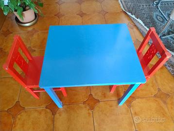 Tavolo Tavolino + 2 Sedie x bambini