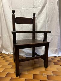 Sedia in legno massello stile rustico / antico