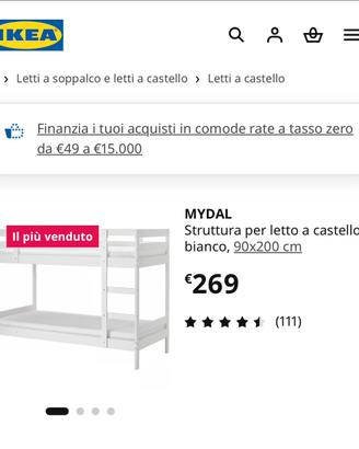 Letto a castello IKEA MIDAL