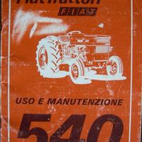 Manuale di uso e manutenzione trattore  Fiat 540