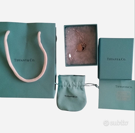 Tiffany & Co Collana Cuore Grande Bordi Turchesi