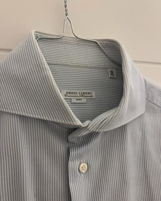 Camicia Libero Slim Tg.40 15-3/4 Azzurra righe