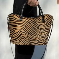 Borsa in cavallino e pelle nera