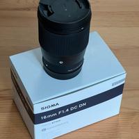 Lente Sigma 16mm f1.4 Dc DN emount per apsc sony