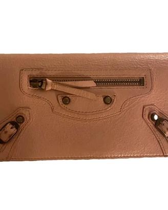 Portafoglio Balenciaga in pelle rosa antico