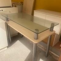 Bancone acciaio, legno e vetro per negozio o altro