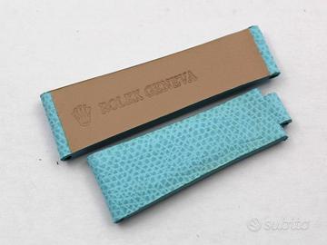 Cinturino Rolex Pelle Martellata Azzurro 20/16mm