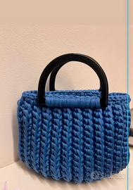 Borsa artiginsle Blu Denim Nuova