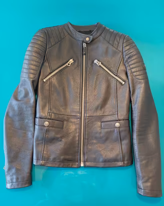 Giacca Replay Vera Pelle Nera XS - W7157 Made in I