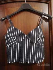 top blu a righe bianche 