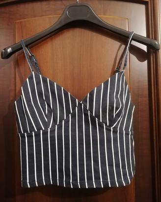 top blu a righe bianche 