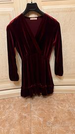 vestito bordeaux in velluto