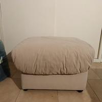 pouff puff pouffe con ruote beige no contenitore 