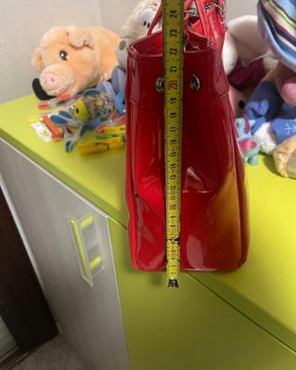 borsa di vernice rossa armani