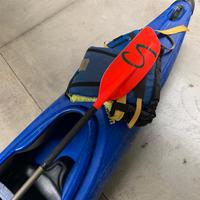 Canoa fluviale+pagaia+salvagente