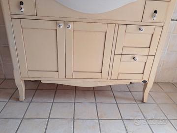 mobile bagno vero legno avorio anticato