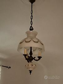 Lampadario in vetro vintage
