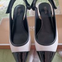 décolleté a sandalo bianche e nere Michael Kors