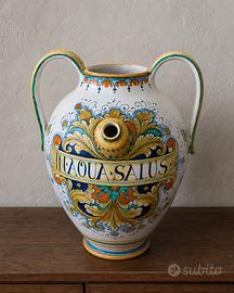Orcio maiolica dipinta a mano In Aqua Salus