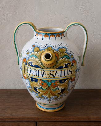 Orcio maiolica dipinta a mano In Aqua Salus
