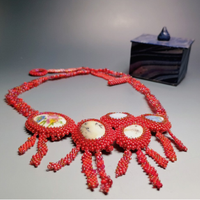 COLLANA ARTIGIANALE IN MICROPERLE DI VETRO