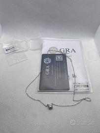 Punto luce 1ct moissanite D VVS1 argento 925 GRA