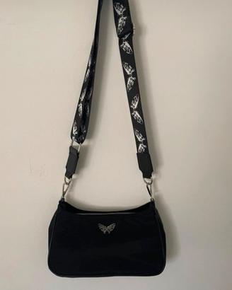 Borsa a spalla nera gothic con tracolla