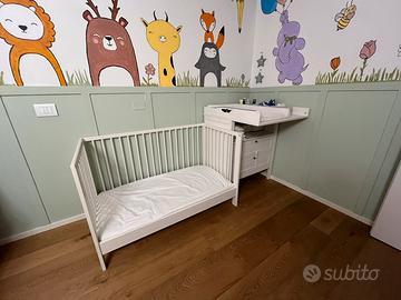 Lettino e fasciatoio per neonato