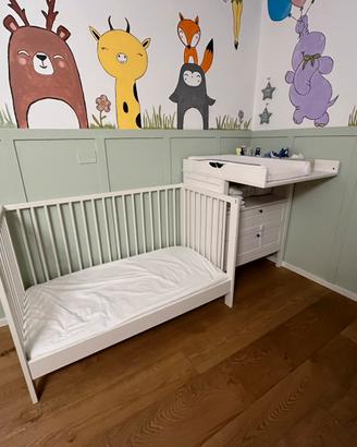 Lettino e fasciatoio per neonato
