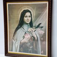 Quadro Santa Teresa di Lisieux con cornice anni 60