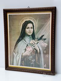 Quadro Santa Teresa di Lisieux con cornice anni 60