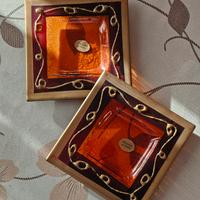 Coppia di Svuotatasche Artigianali Decorato a Mano