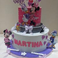 Torta scenografica Minnie e Paperina 